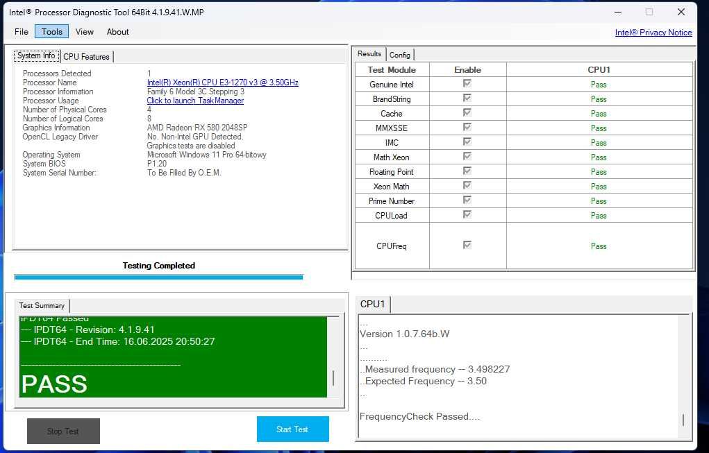 Komputer Intel Xeon E3-1270 V3 (i7 4790)\ RX 580 8GB 2048SP \ 16GB Ram