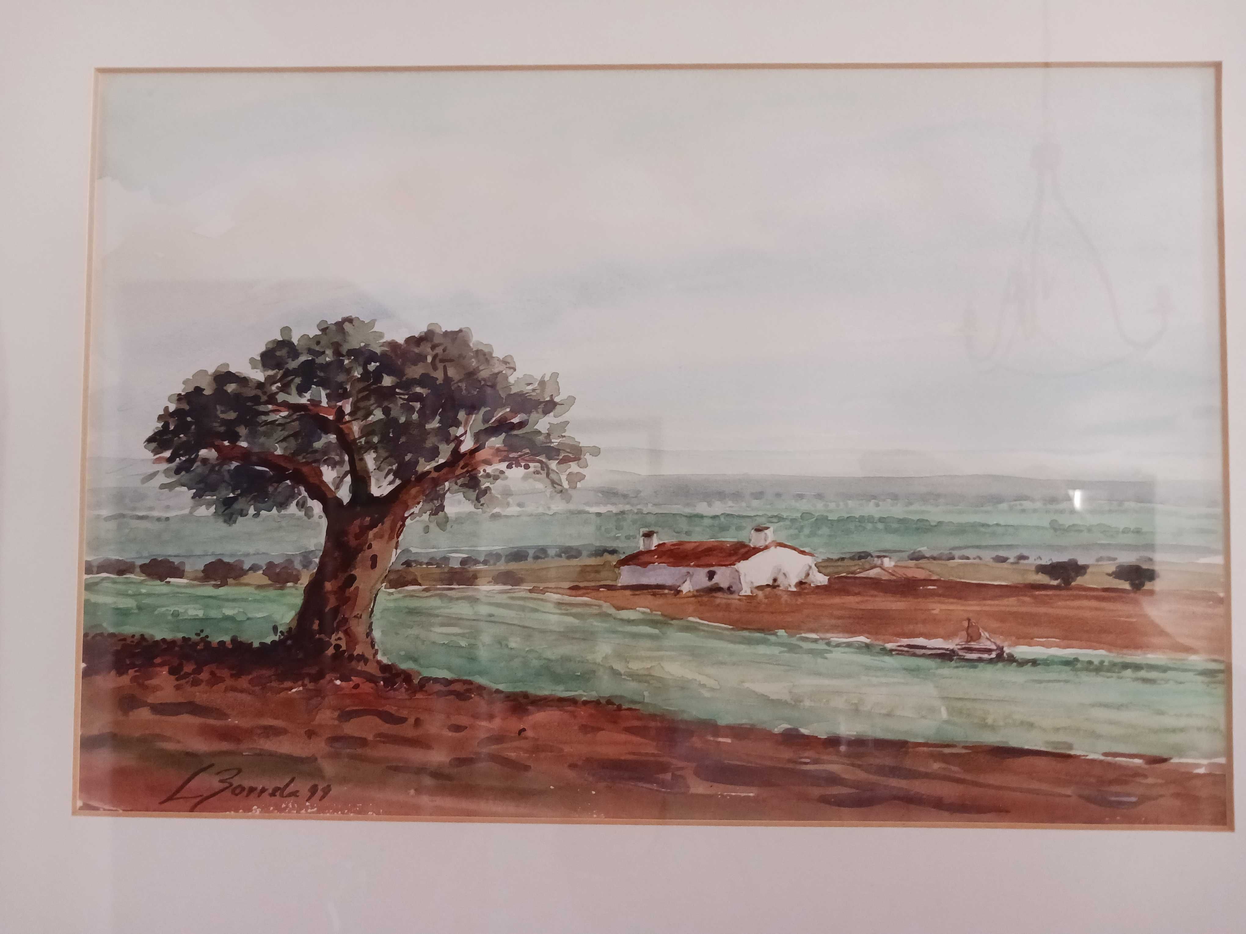 Quadro de aguarela do pintor Leonel Borrela