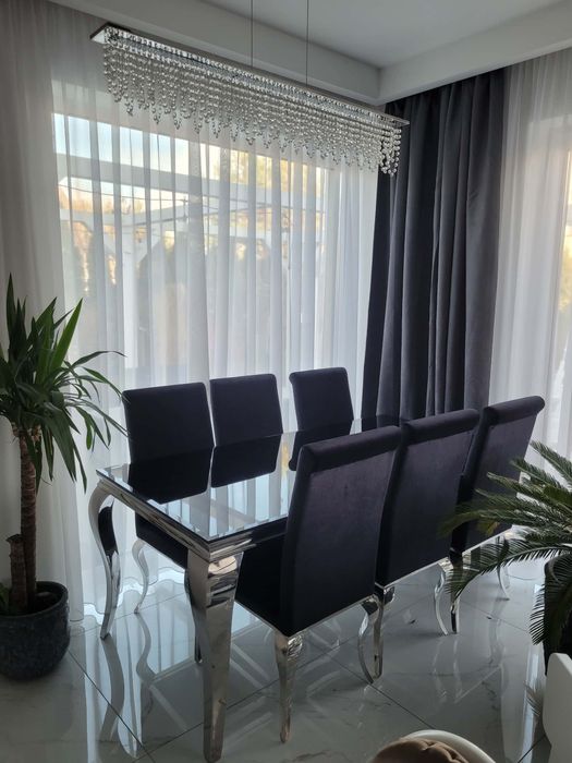 Stół Glamour + 6 krzeseł