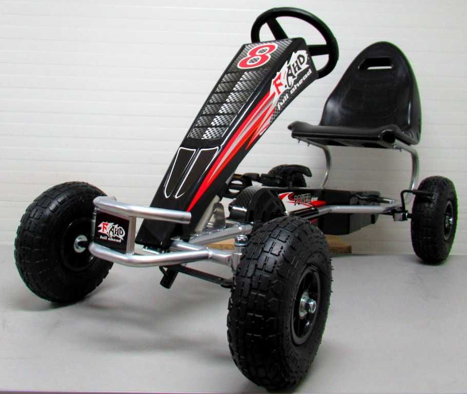 Duży gokart G5, Pompowane koła, hamulec ręczy, na wiek ok 4-11 lat