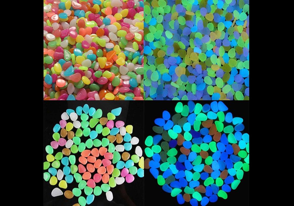 Декоративные цветные светящиеся камни, камушки грунт для в аквариума