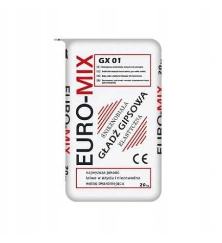 Euro-Mix Gx 01 - Gładź Gipsowa Śnieżnobiała 20Kg