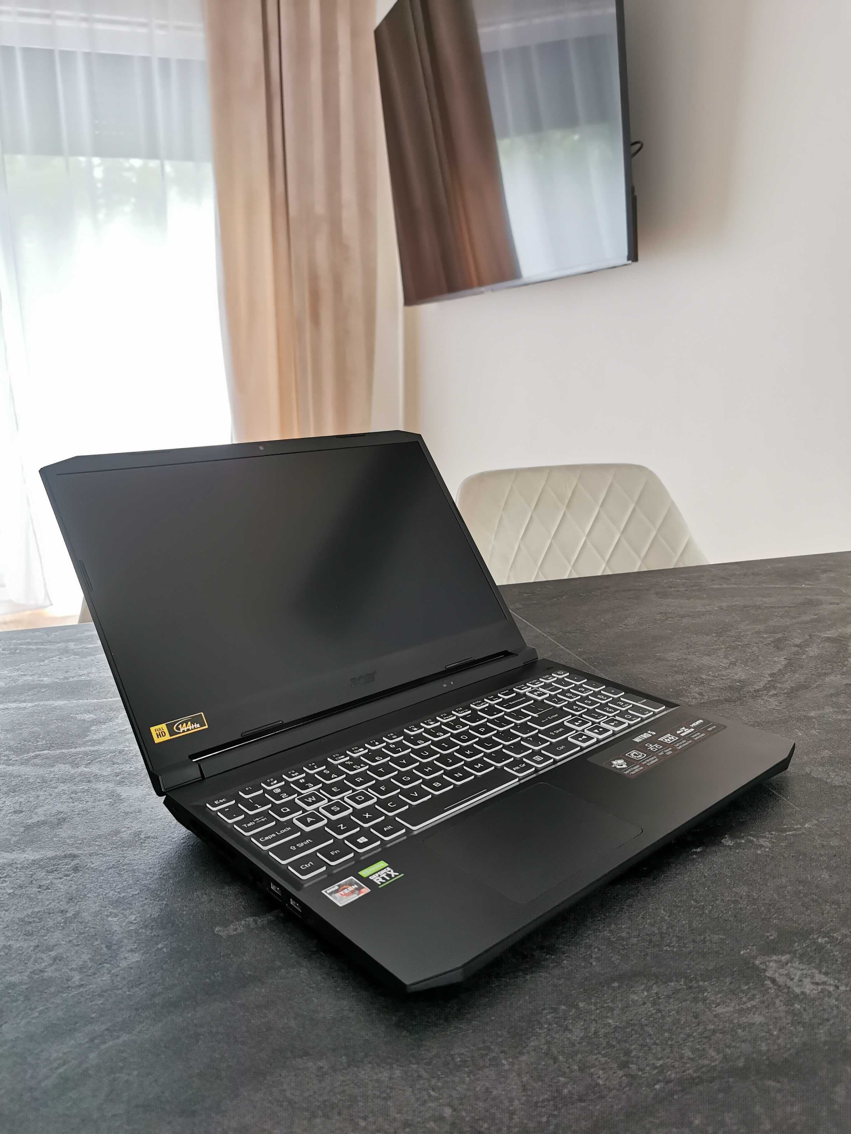 Acer Nitro 5 15,6" 144Hz Ryzen 5/16GB RAM/RTX 3060/512SSD+1000HDD/RGB