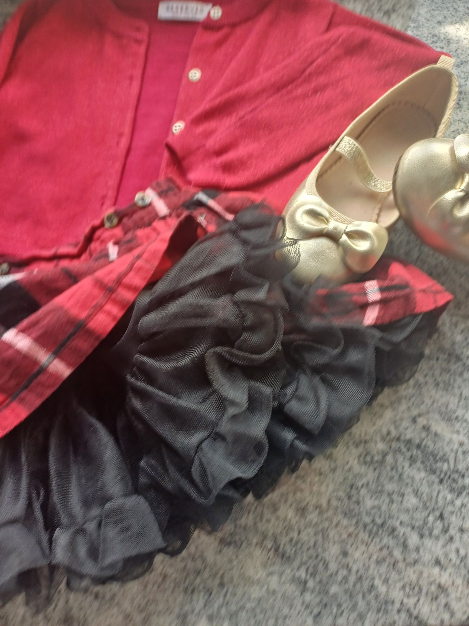 Piękny świąteczny komplet Reserved Next+złote baletki H&m 104r. 48zl