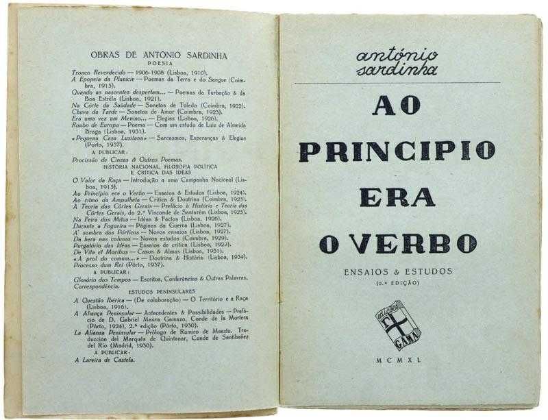 Ao princípio era o verbo, de António Sardinha