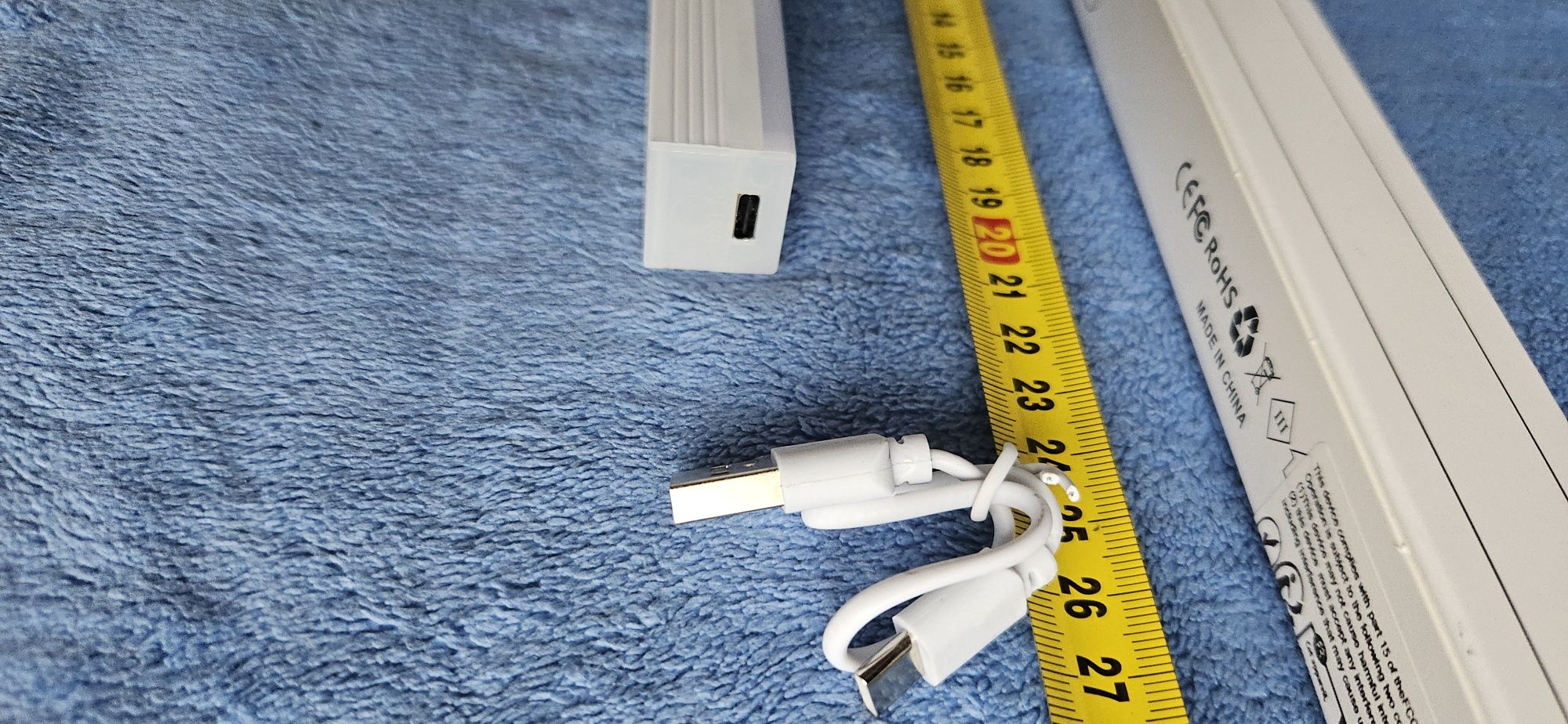 Nowa listwa LED, 30 cm z czujnikiem, ładowana przez usb C