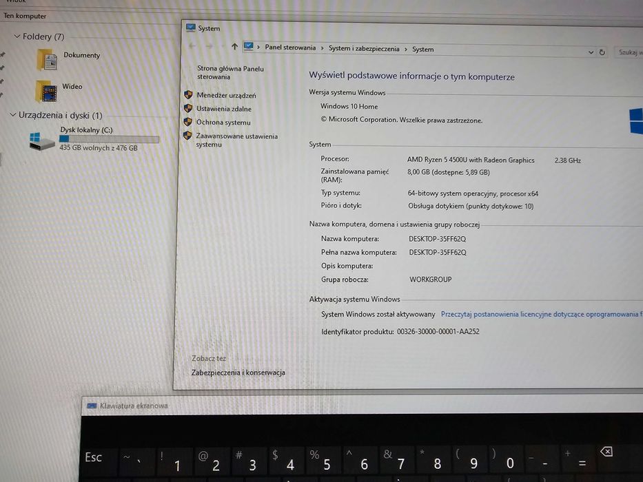 Komputer HP All-in-One PC = dotykowy ekran 27 cali