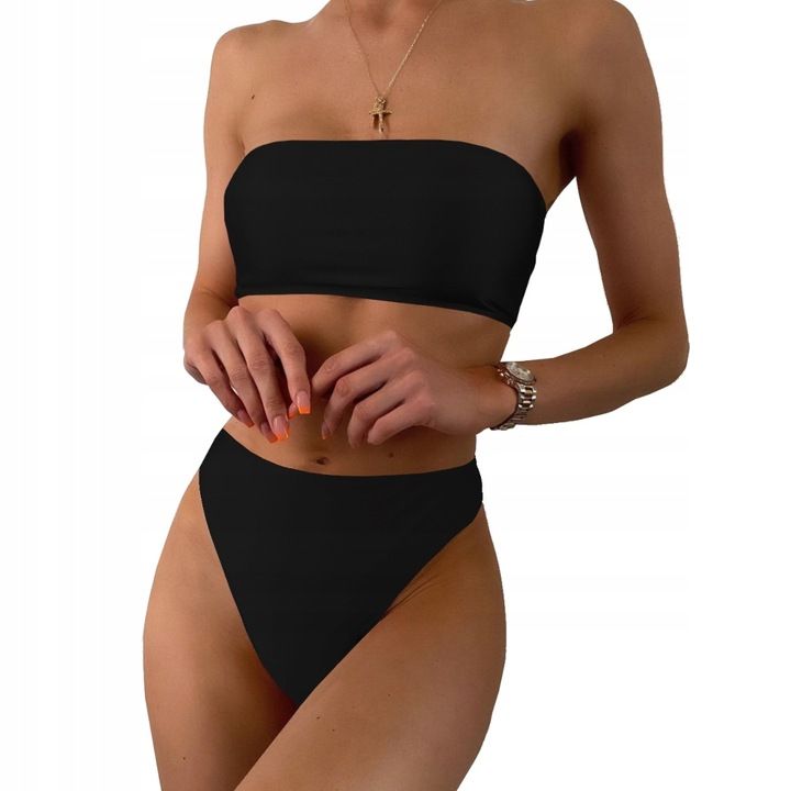 Strój Kąpielowy Dwuczęściowy Sexy Bikini Majtki Wysoki Stan Opaska Kol