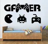Duża Naklejka na ścianę gamer do pokoju dziecięcego Gaming dekoracja