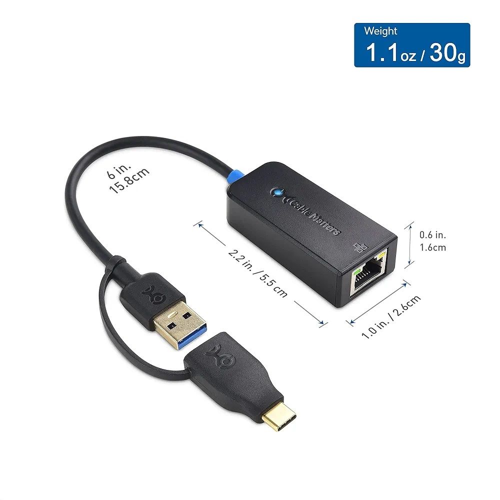 Cable Matters adapter USB do 2.5G Ethernet USB-C/A Thunderbolt 3 2,5Gb