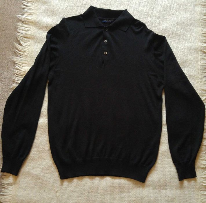 Sweter polo męski wełna merino