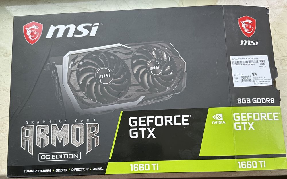 Відеокарта MSI GeForce GTX 1660 Ti ARMOR 6G OC