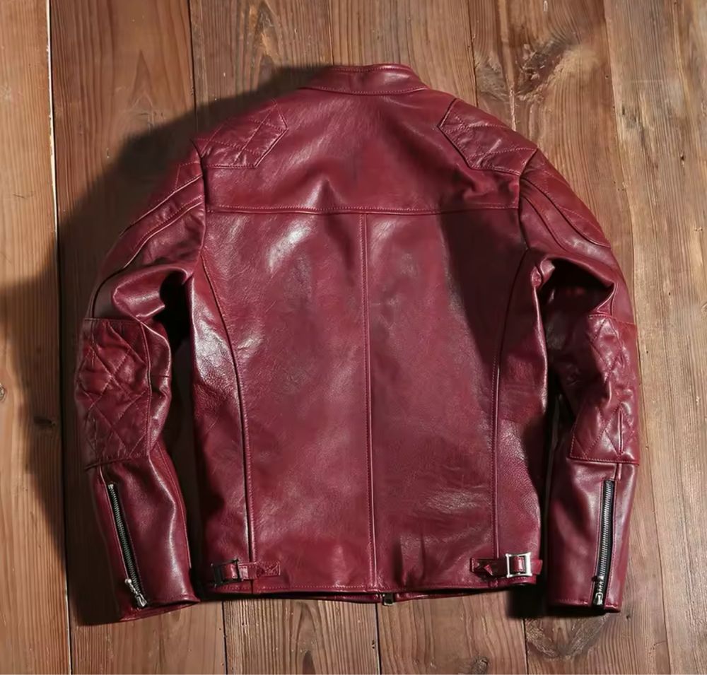 Męska kurtka skórzana ramoneska bikerka skóra naturalna vintage moto
