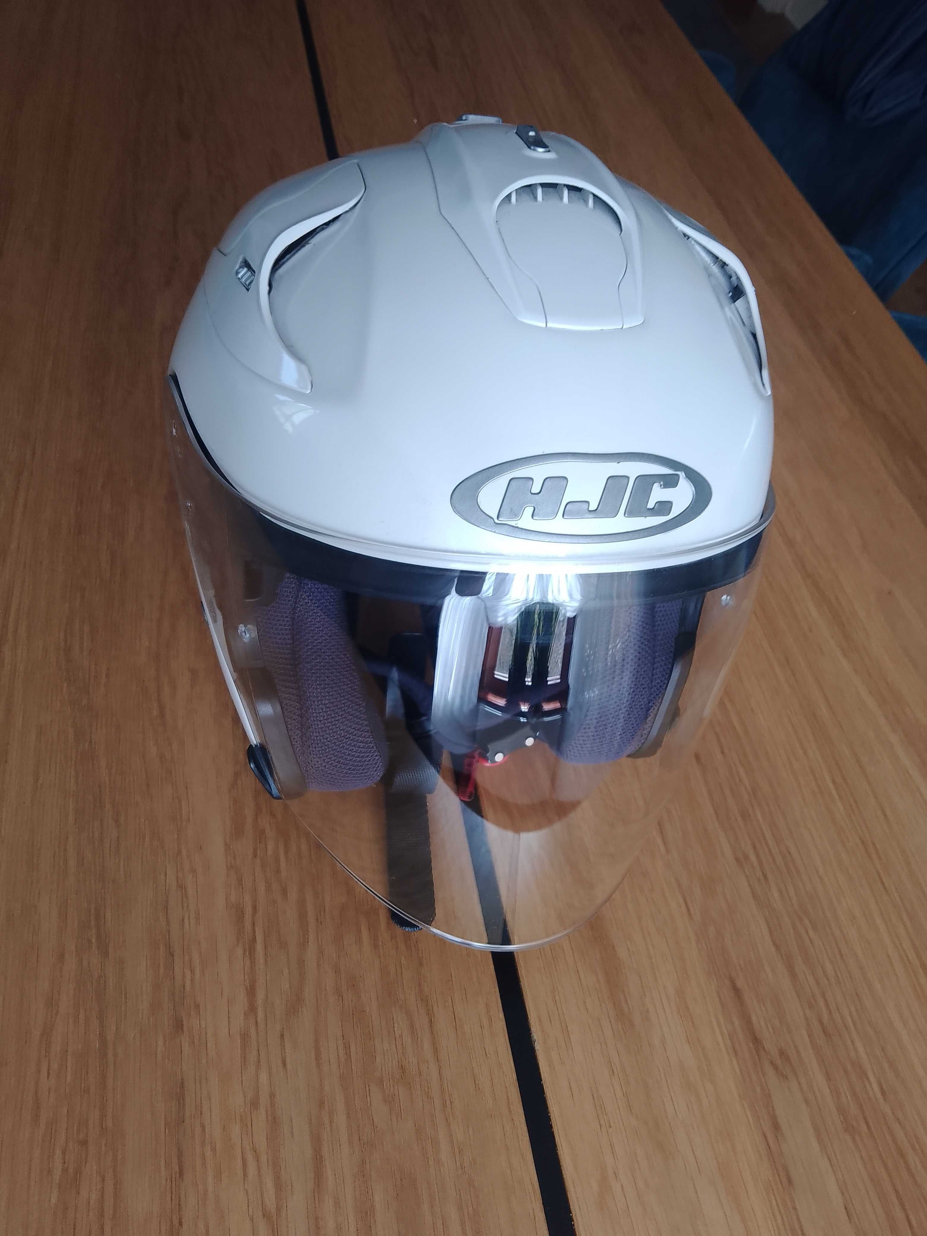 Kask motocyklowy biały otwarty HJC-JET rozmiar M