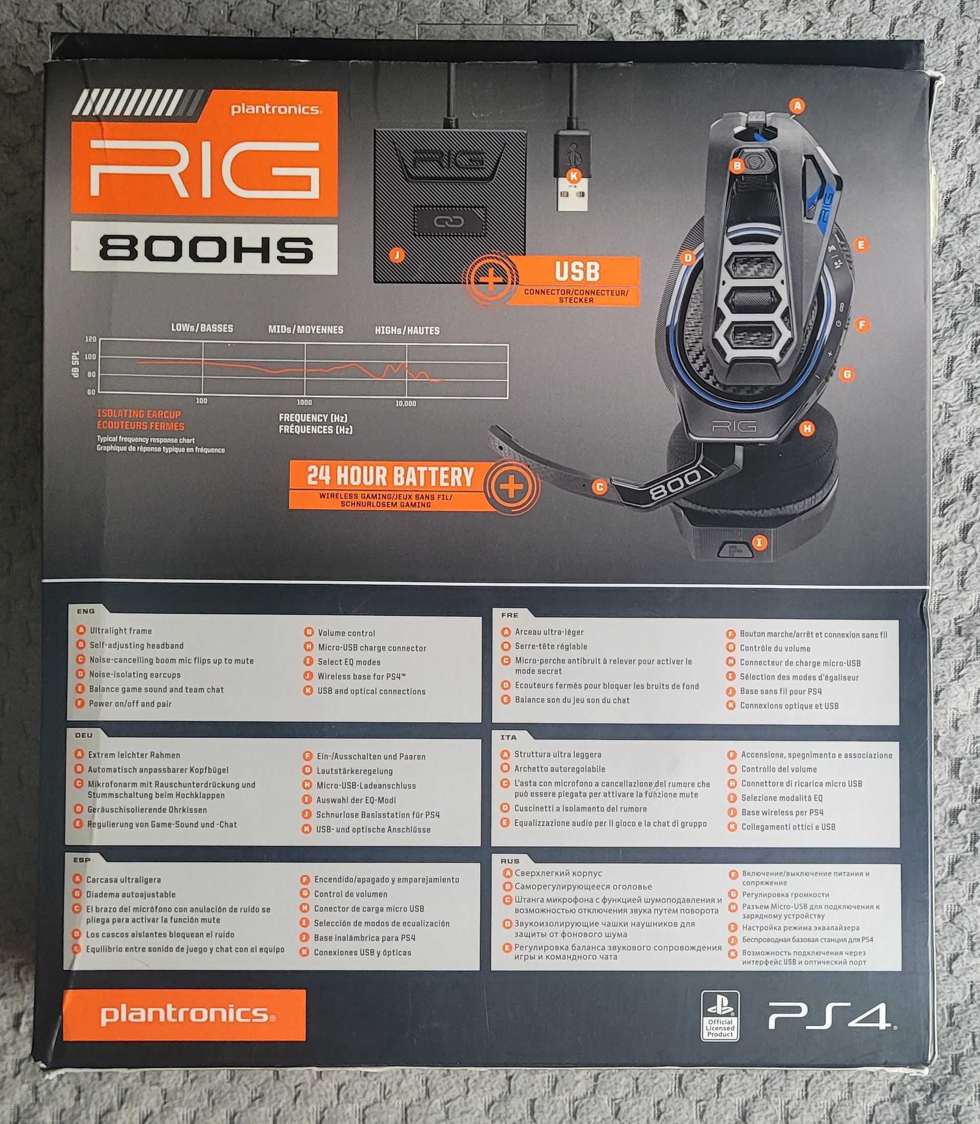 Plantronics Słuchawki bezprzewodowe dla graczy PS4 RIG 800HS Czarne