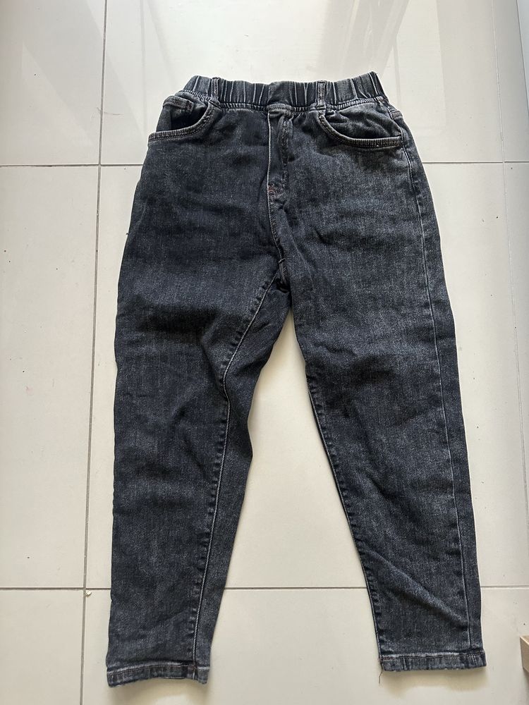 Spodnie jeansowe ZARA czarne gumka w pasie 152 cm