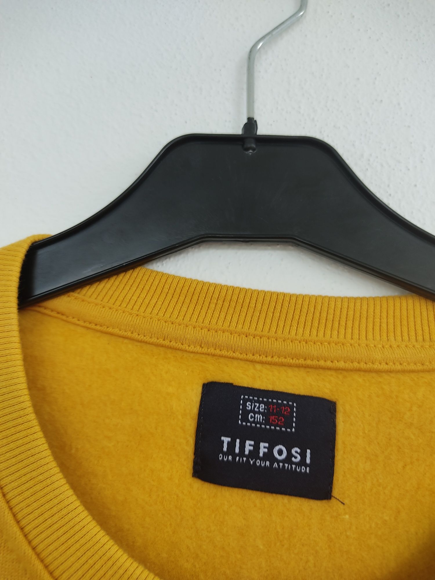 Camisola/sweat amarelo mostarda, rapaz 11-12 anos, Tiffosi