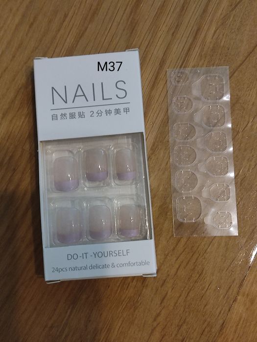 Nowe tipsy M37 zestaw sztuczne paznokcie naklejki klej akcesoria mani