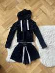 Komplet set zestaw welurowy la perla zamszowy spodenki bluza kangura