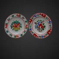 Ukwiecone talerze talerze Hollohaza , ceramika węgierska. b41/051159