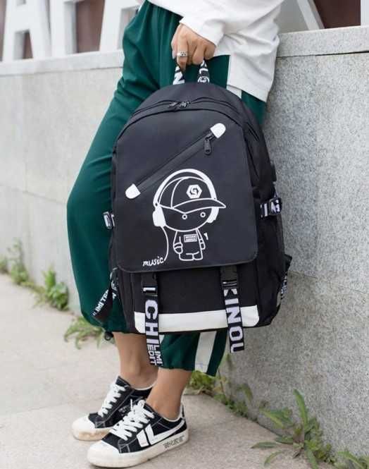 Шкільний РЮКЗАК з підсвіткою! Портфель що світиться у темряві + МУЗИКА