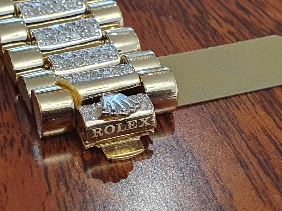 ZŁOTA BRANSOLETKA 585 Waga-67.1 gr.Z Diamentami-412szt,Ręcznie Robiona