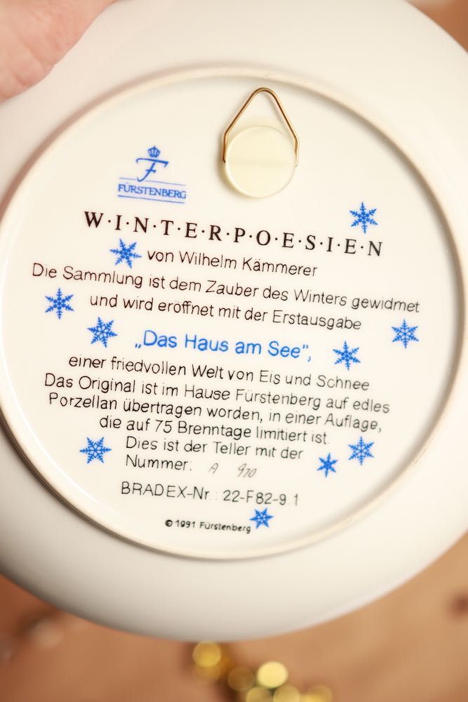 Talerz ozdobny Furstenberg Winterpoesien porcelana