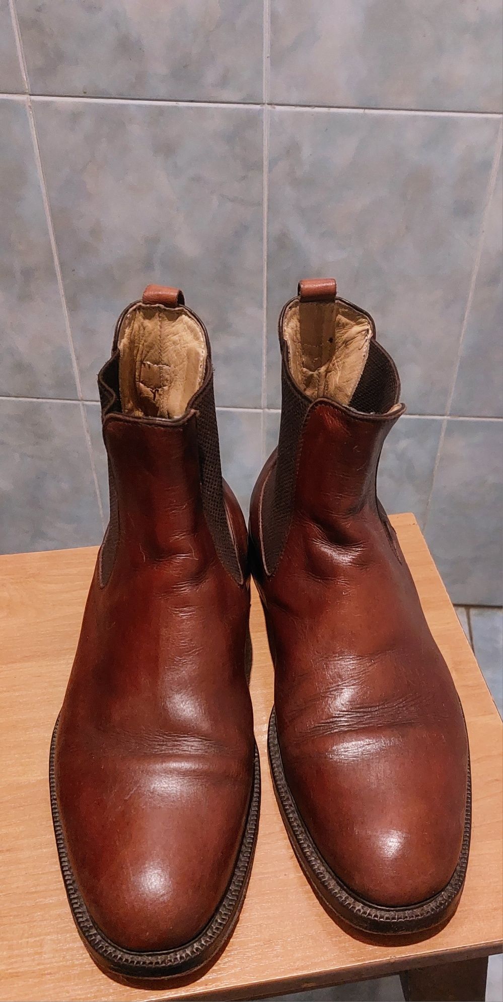 кожаные мужские  сапоги, производство италия, размер41,,5