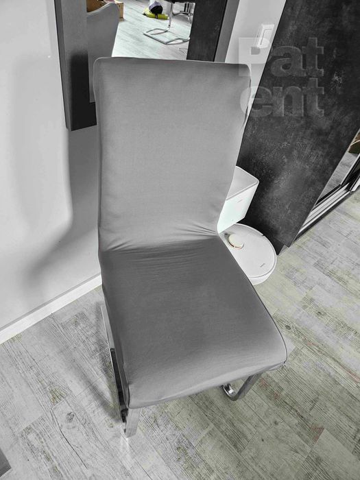 Pokrowce na krzesła uniwersalne elastyczne 4 sztuki szare komplet