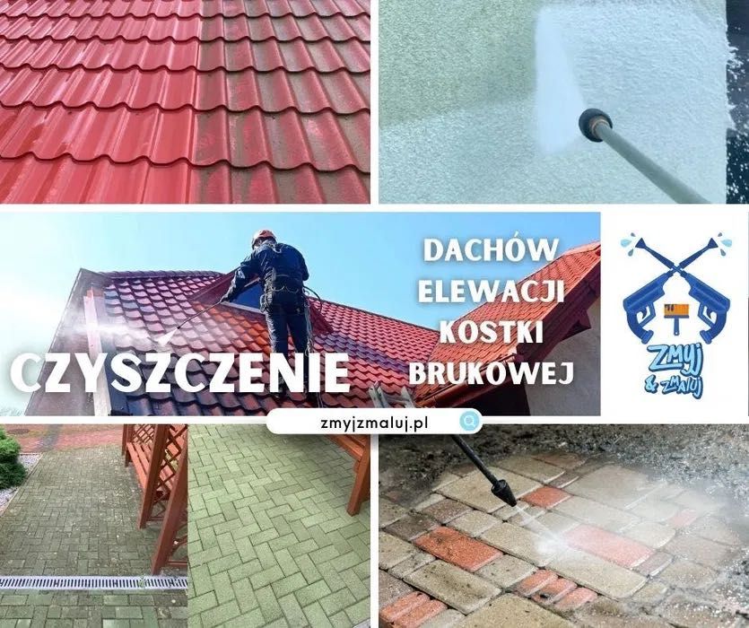 Czyszczenie dachu, elewacji, kostki brukowej Malowanie dachów