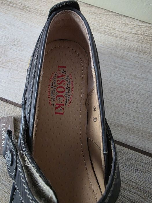Lasocki półbuty buty baleriny  skóra naturalna r.38
