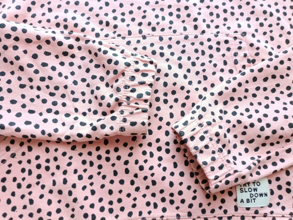 Coccodrillo bluza dziewczęca róż z kapturem złoto groszki rozm 158