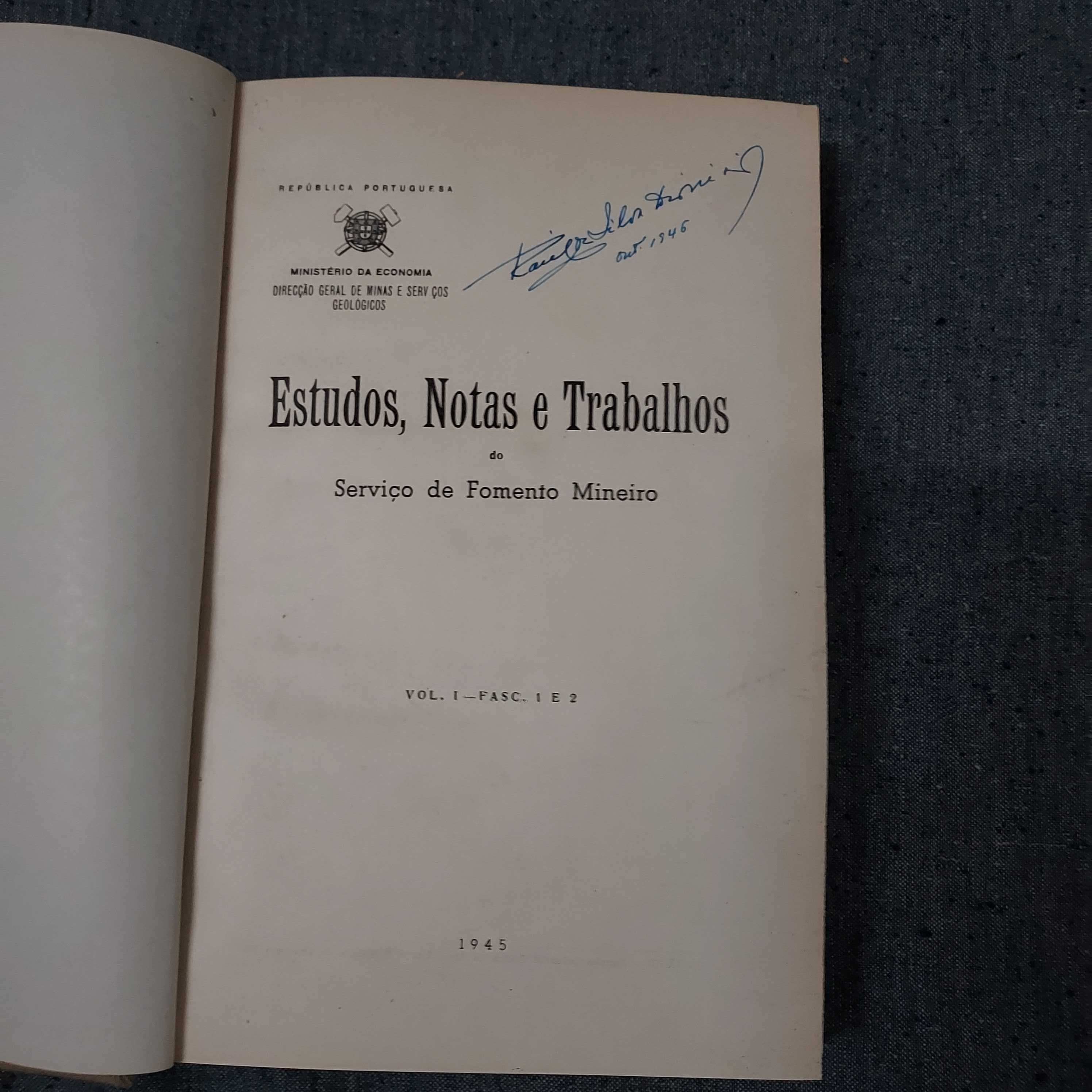 Estudos,Notas e Trabalhos do Fomento Mineiro-11 vs-1945/1956