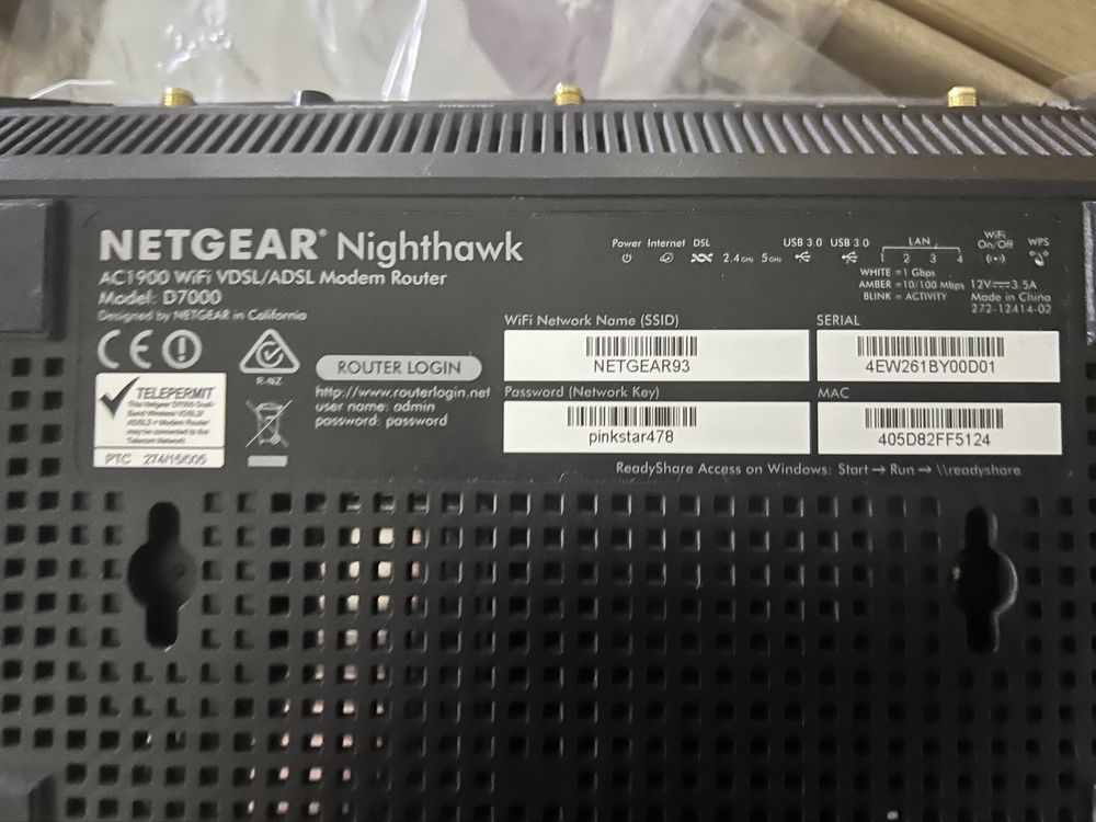 Modem-router NETGEAR D7000 NIGHTHAWK