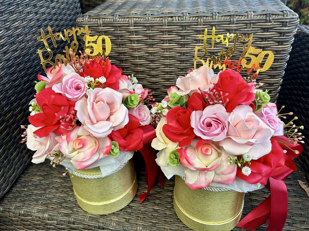 Flowerbox z kwiatów mydlanych na różne okazje