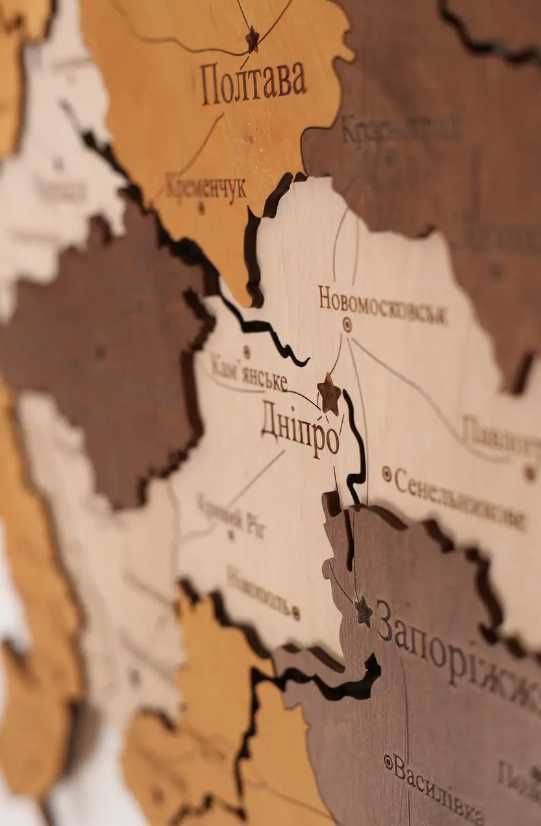Карта України з дерева гарна якість
