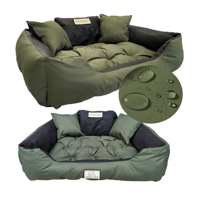 legowisko dla psa kojec 55x45 cm personalizowane wodoodporne zielone