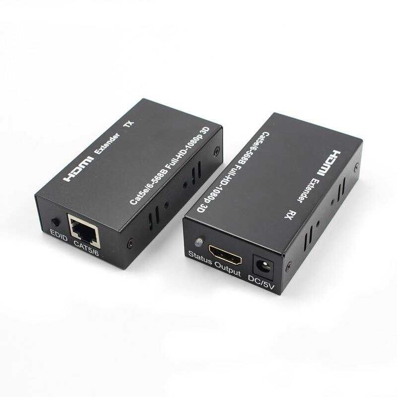 Repetidor Extensor HDMI via Único Cabo Rede RJ45 LAN Cat5E / 6 até 60M