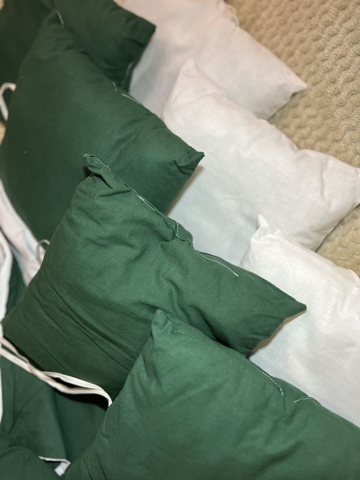 Бортики/подушки в ліжечко+постіль