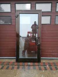 Drzwi aluminiowe przeszklone 107x224 brązowe DOWÓZ CAŁY KRAJ