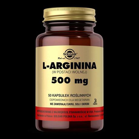 Solgar L-arginina 500 mg 50 kaps.