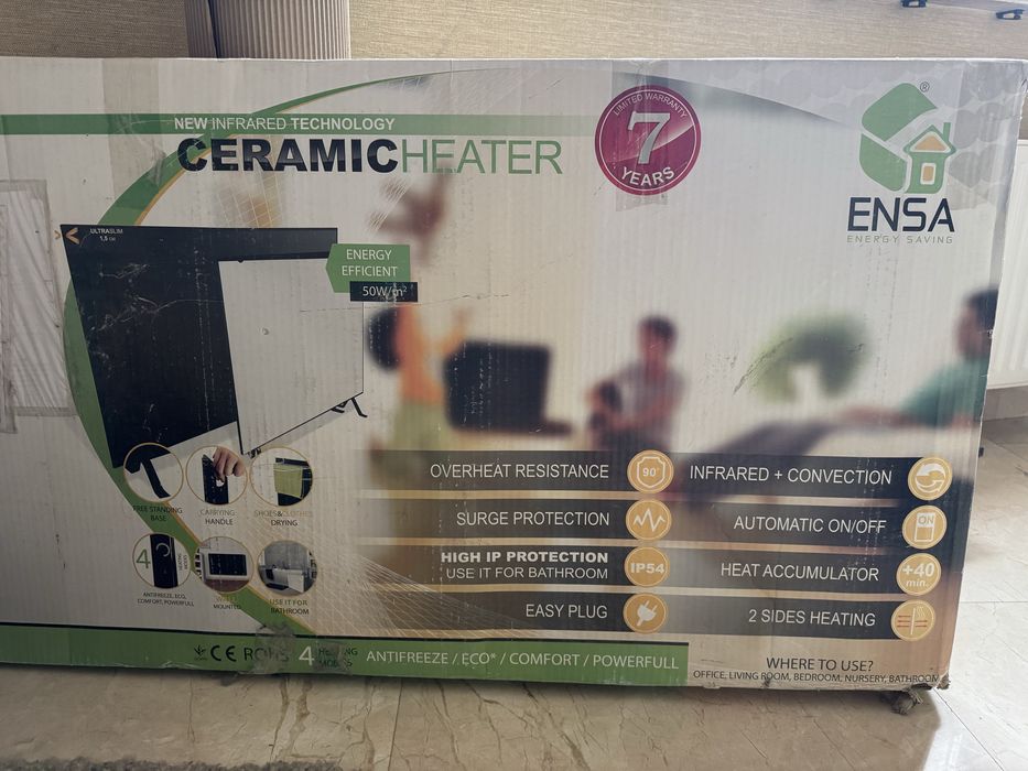 Керамічний панельний обігрівач Ensa CR1000T Black