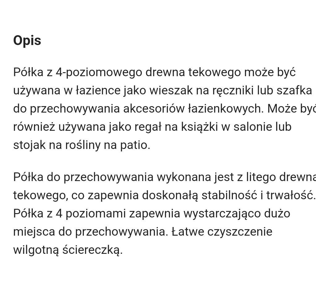 4- poziomowy regał łazienkowy