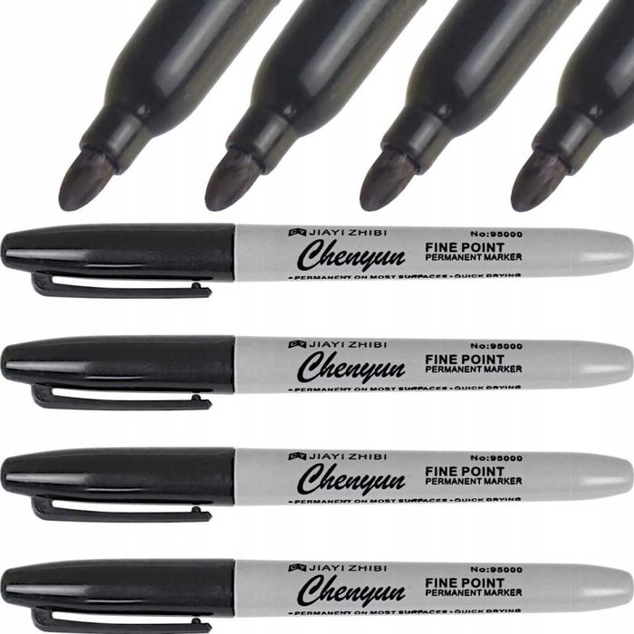 PISAK FOLIOPIS MARKER PERMANENT  Pisanie Po Folii Szkle Metalu CD 4szt