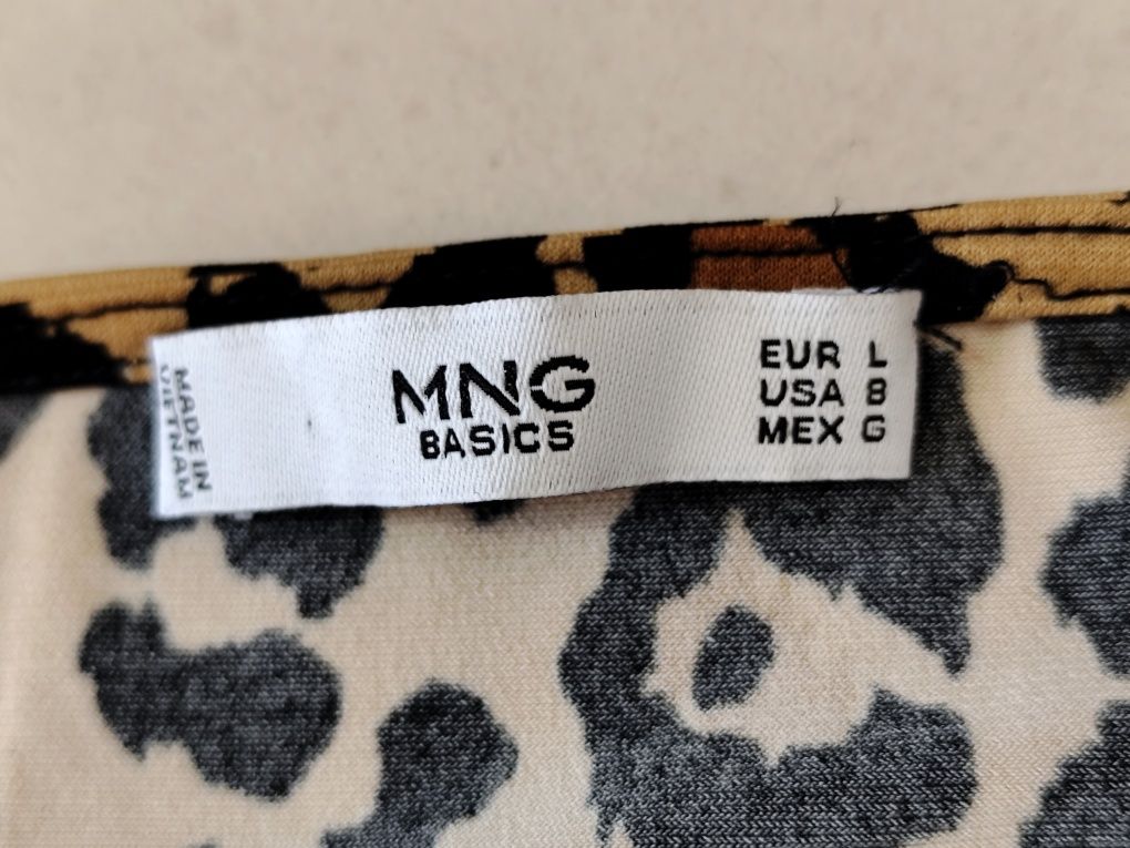 Vestido aberto de padrão leopardo - Mango (Tam. L)