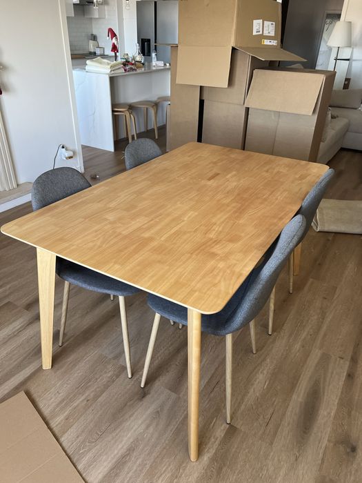 Mesa de Betula com 4 cadeiras