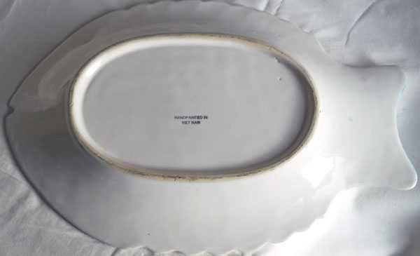 Wielki Półmisek Ceramiczny RYBA Solidny Ciężki B Duży Ręcznie malowany