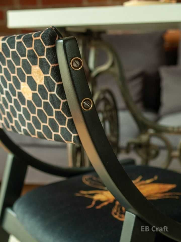 Skoczek krzesło pszczoła PRL vintage odnowione retro kedziorek