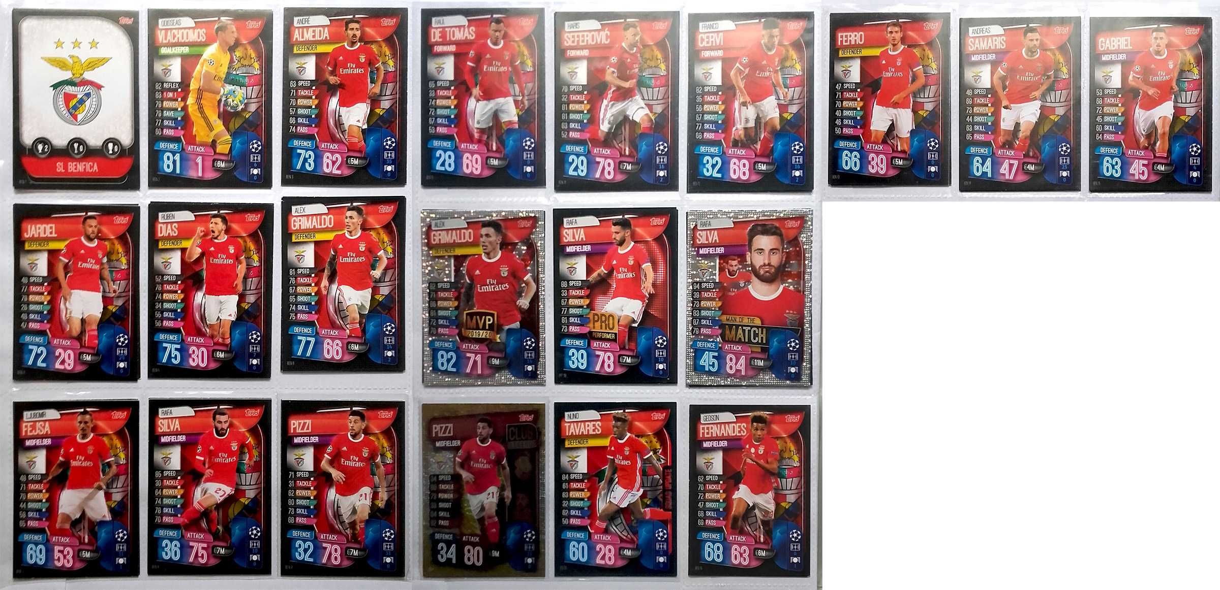 Cartas Futebol Benfica FC Porto Panini Topps Champions