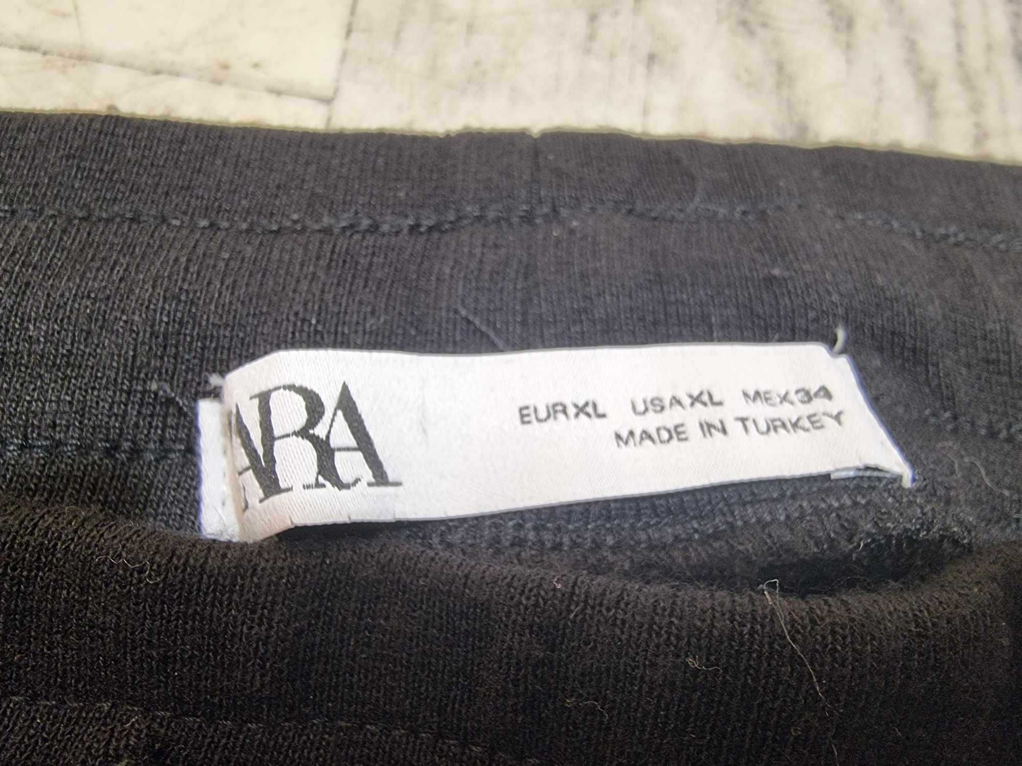 Spodnie dresowe grubsze Zara XL wiskoza kieszenie na zamek